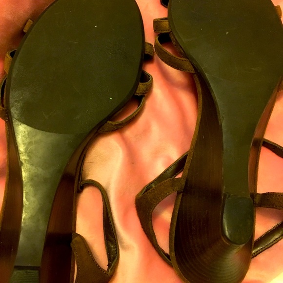 Apostrophe Brown Suede Wedges - Picture 8 of 15